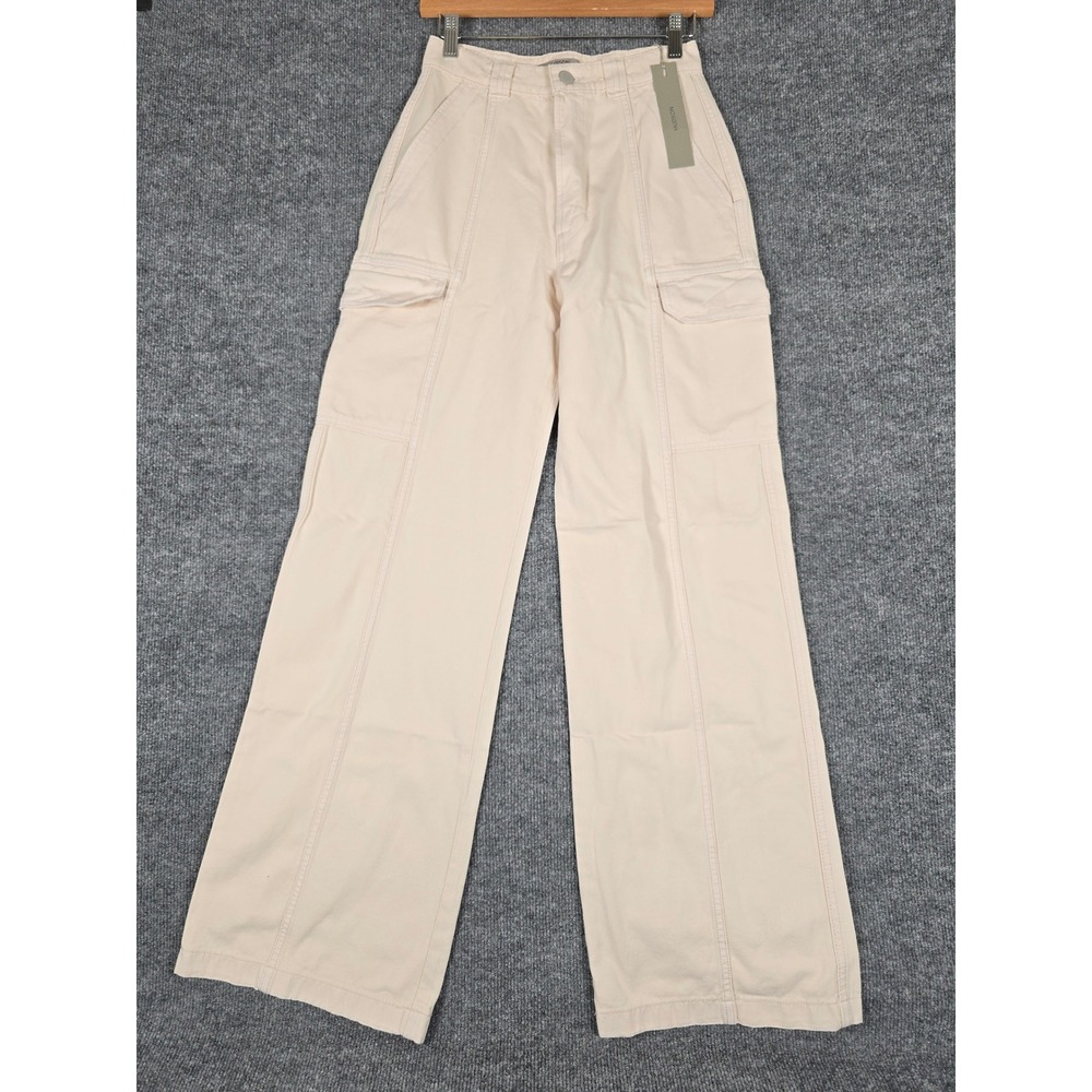 HUDSON High Rise Wide Leg Cargo Pants Great Egret Size 26